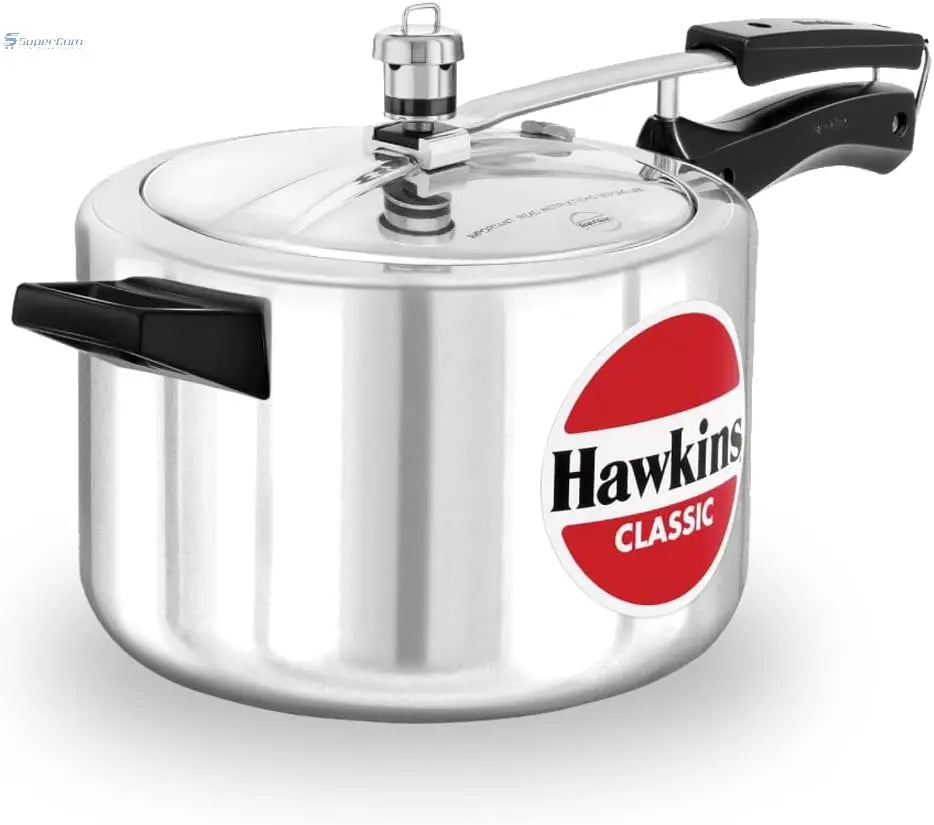Hawkins Classic CL50 5-Liter Aluminium Pressure Cooker (Silver, Inner-Lid)