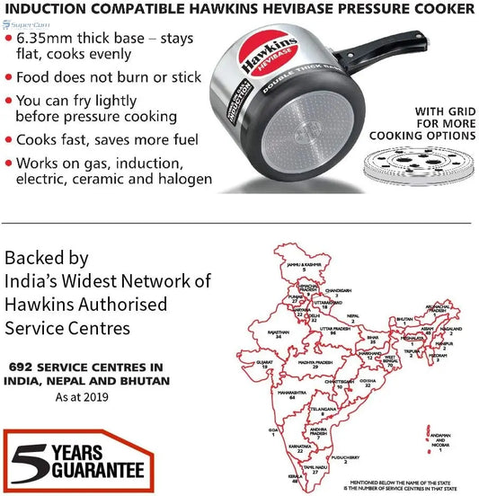 Hawkins IH30 3-Litre Hevibase Induction Pressure Cooker (Inner-Lid)