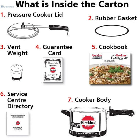 Hawkins IH50 5-Litre Hevibase Induction Pressure Cooker (Inner-Lid) USA & Canada
