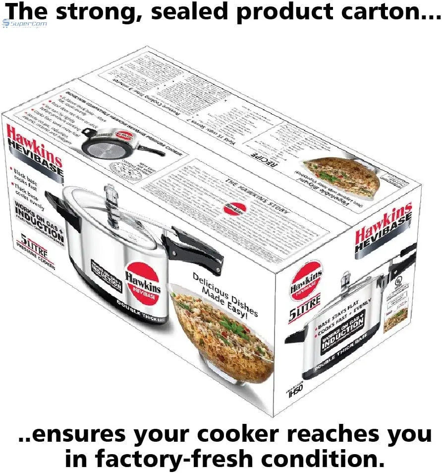 Hawkins IH50 5-Litre Hevibase Induction Pressure Cooker (Inner-Lid) USA & Canada