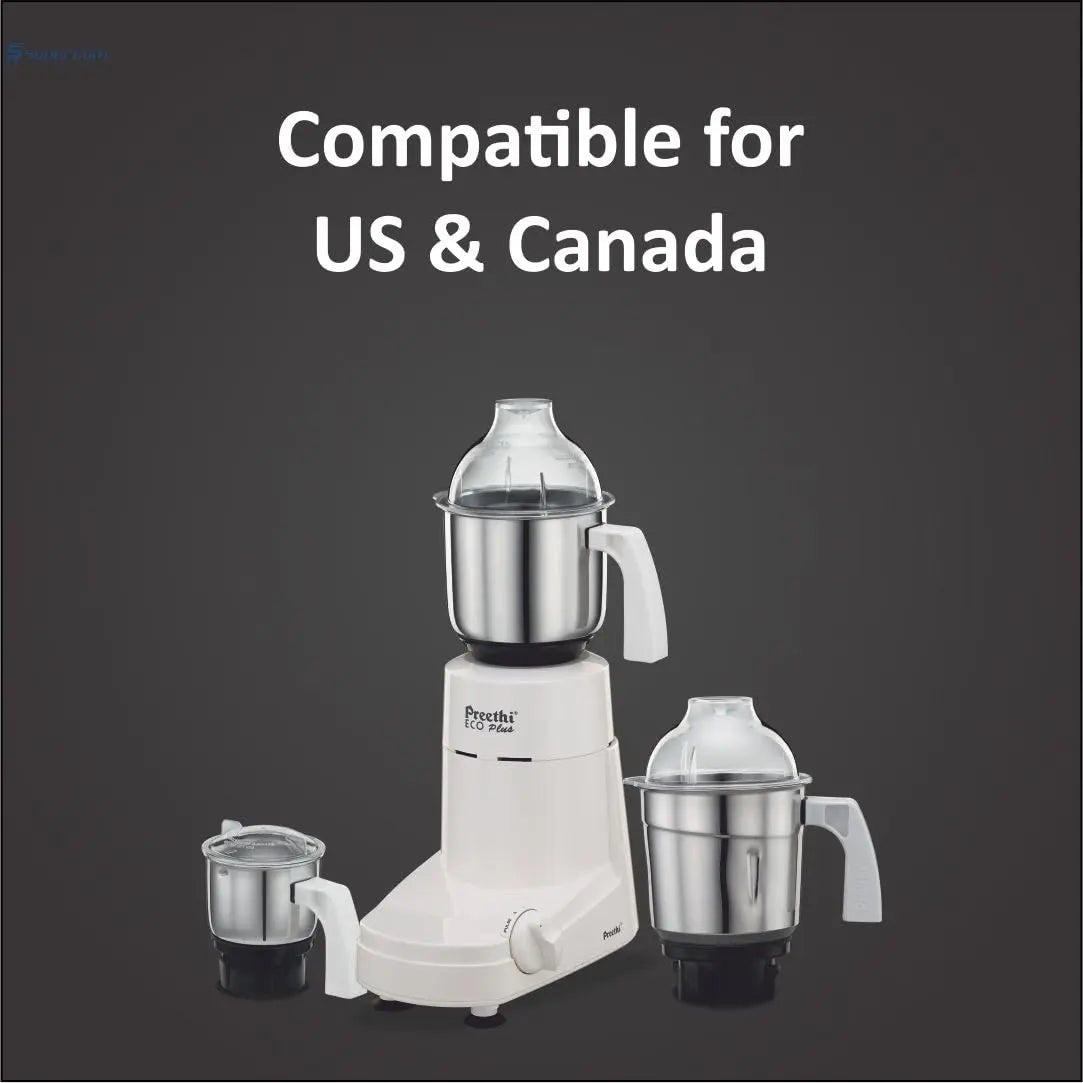 Preethi Eco Plus Mixer Grinder 110V – USA & Canada Compatible Preethi