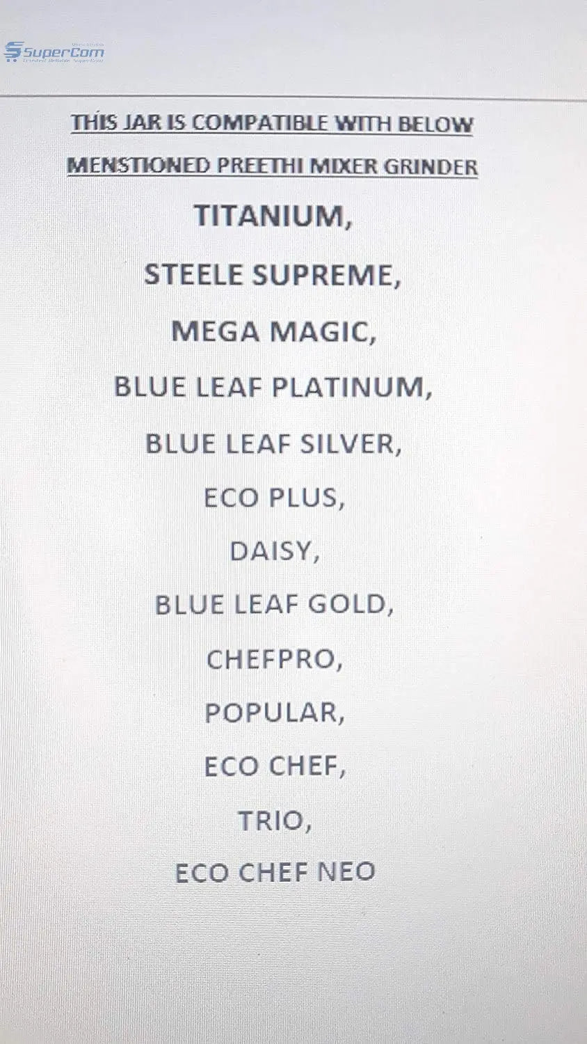 Preethi MGA 513 1.5L Replacement Mixer Jar | Fits Blue Leaf & Eco Plus Preethi