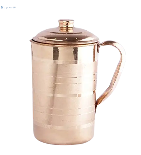 Pure Copper Water Bottle with Jug and Glass Set – Handmade Ayurvedic Combo Set SuperCom