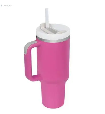 40 oz Insulated Tumbler with Handle & Straw – Stainless Steel Travel Mug, Spill Proof, Fits Car Cup Holder SuperCom