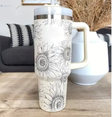 40 oz Insulated Tumbler with Handle & Straw – Stainless Steel Travel Mug, Spill Proof, Fits Car Cup Holder SuperCom