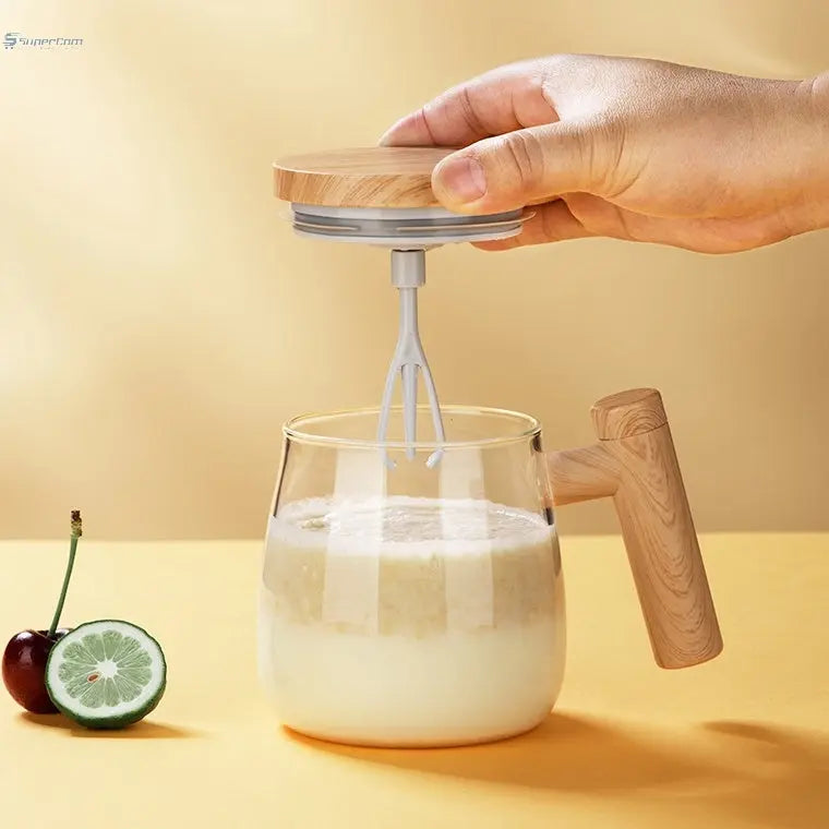 400ML Self Stirring Coffee Mug  Electric Mixing Glass Coffee CupHigh Speed Fast Automatic Coffee Cup For Gyms Dining Room Kitchen Gadgets SuperCom