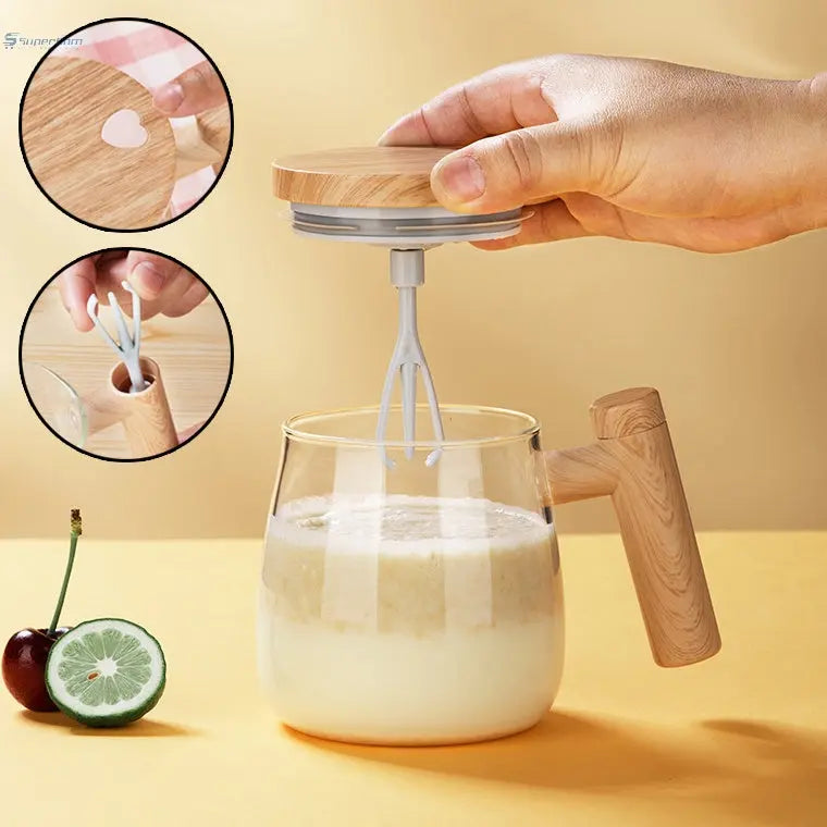 400ML Self Stirring Coffee Mug  Electric Mixing Glass Coffee CupHigh Speed Fast Automatic Coffee Cup For Gyms Dining Room Kitchen Gadgets SuperCom