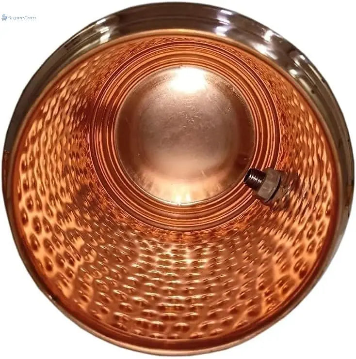 5 Liter Pure Copper Water Dispenser Set with Stand & Glasses – BPA-Free, Hammered Ayurvedic Jug for Home & Office | Detox & Alkaline Benefits - SuperCom Online Services