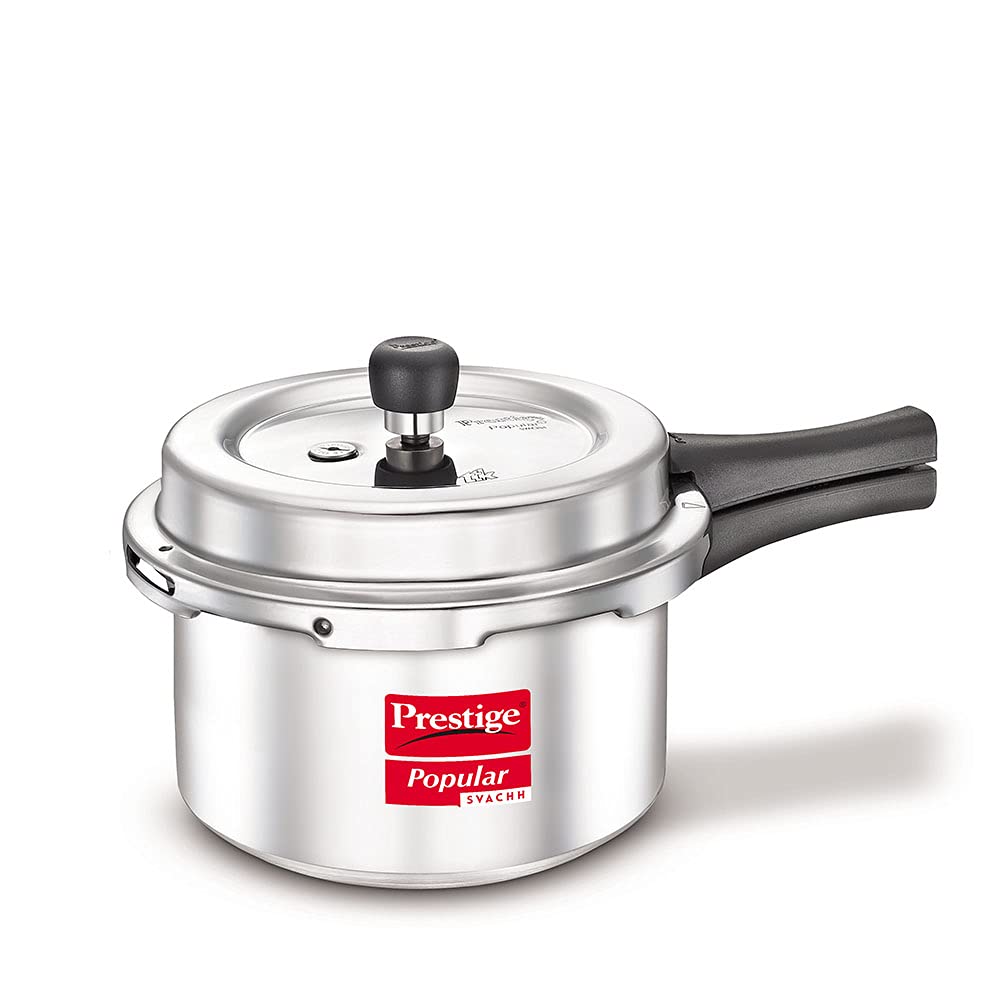 Prestige Popular Svachh 3L Aluminium Pressure Cooker – Anti-Spillage, Durable, Gas & Induction Compatible