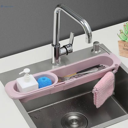 Adjustable Telescopic Sink Rack Organizer Expandable Kitchen Sink Storage & Soap Sponge Holder SuperCom Online Services