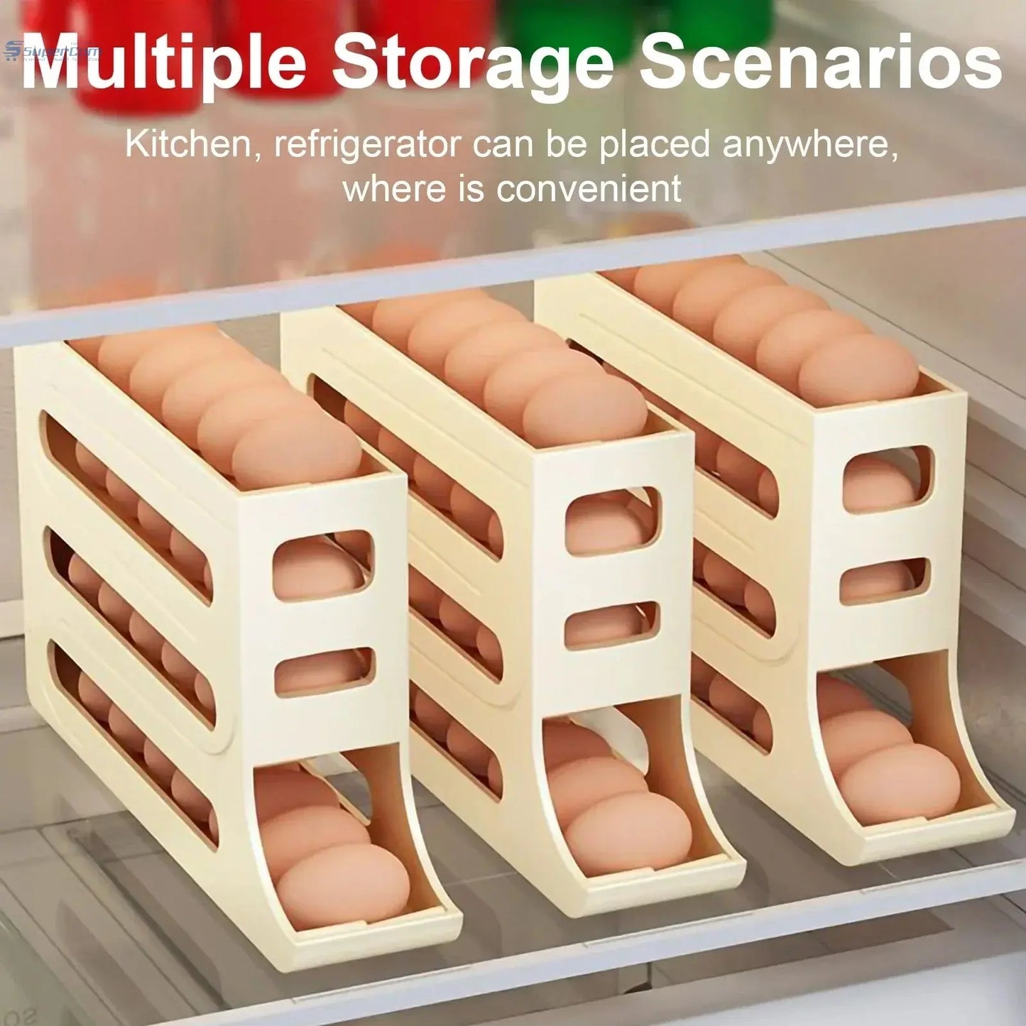 Automatic Egg Storage Box – 4-Layer Refrigerator Egg Organizer SuperCom Online Services