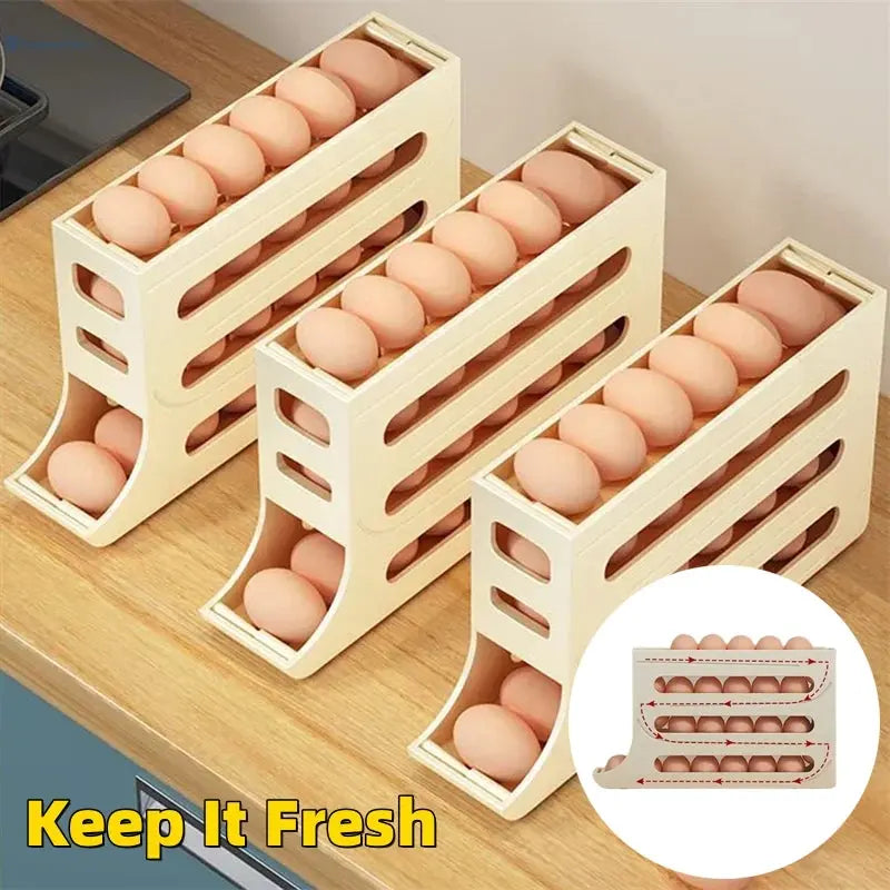 Automatic Egg Storage Box – 4-Layer Refrigerator Egg Organizer SuperCom Online Services