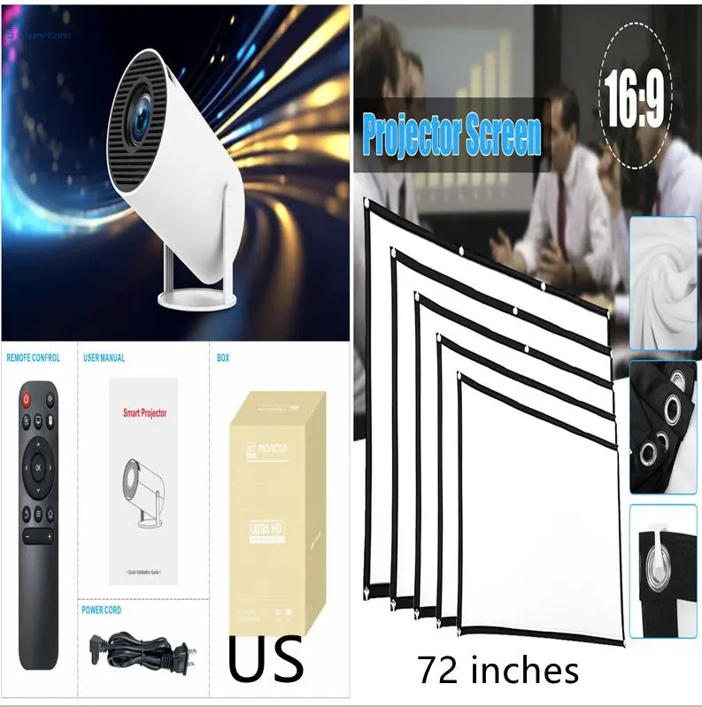 HY300 Pro Projector Home Theater Entertainment Portable Small Projector SuperCom