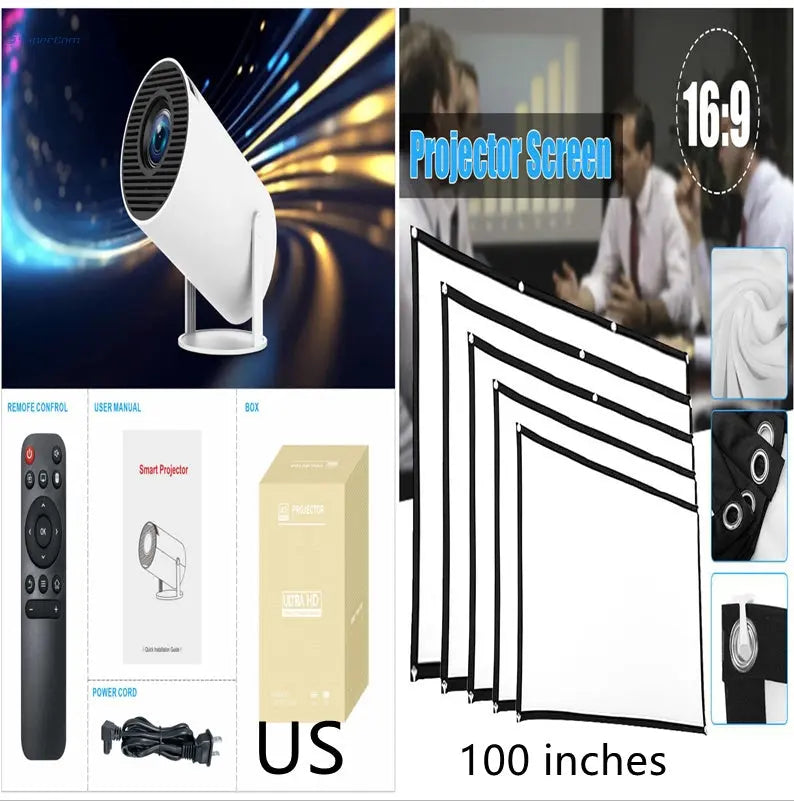 HY300 Pro Projector Home Theater Entertainment Portable Small Projector SuperCom