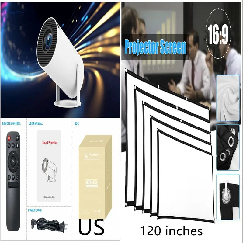 HY300 Pro Projector Home Theater Entertainment Portable Small Projector SuperCom