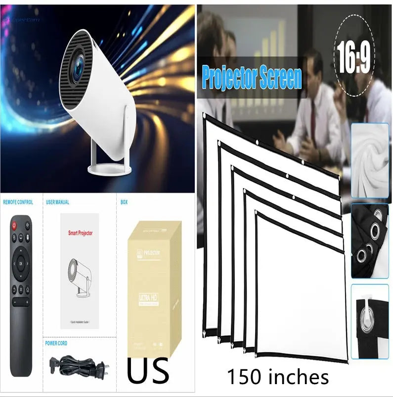 HY300 Pro Projector Home Theater Entertainment Portable Small Projector SuperCom