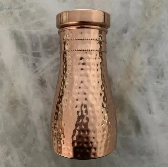 Ayurvedic Copper Carafe for Nightstand & Dining | Hammered Pure Copper – 1200 mL - The Copper Veda Co.