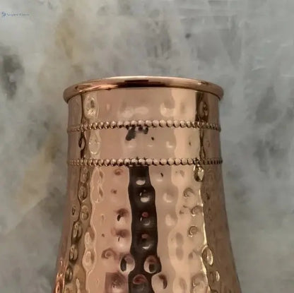 Ayurvedic Copper Carafe for Nightstand & Dining | Hammered Pure Copper – 1200 mL - The Copper Veda Co.