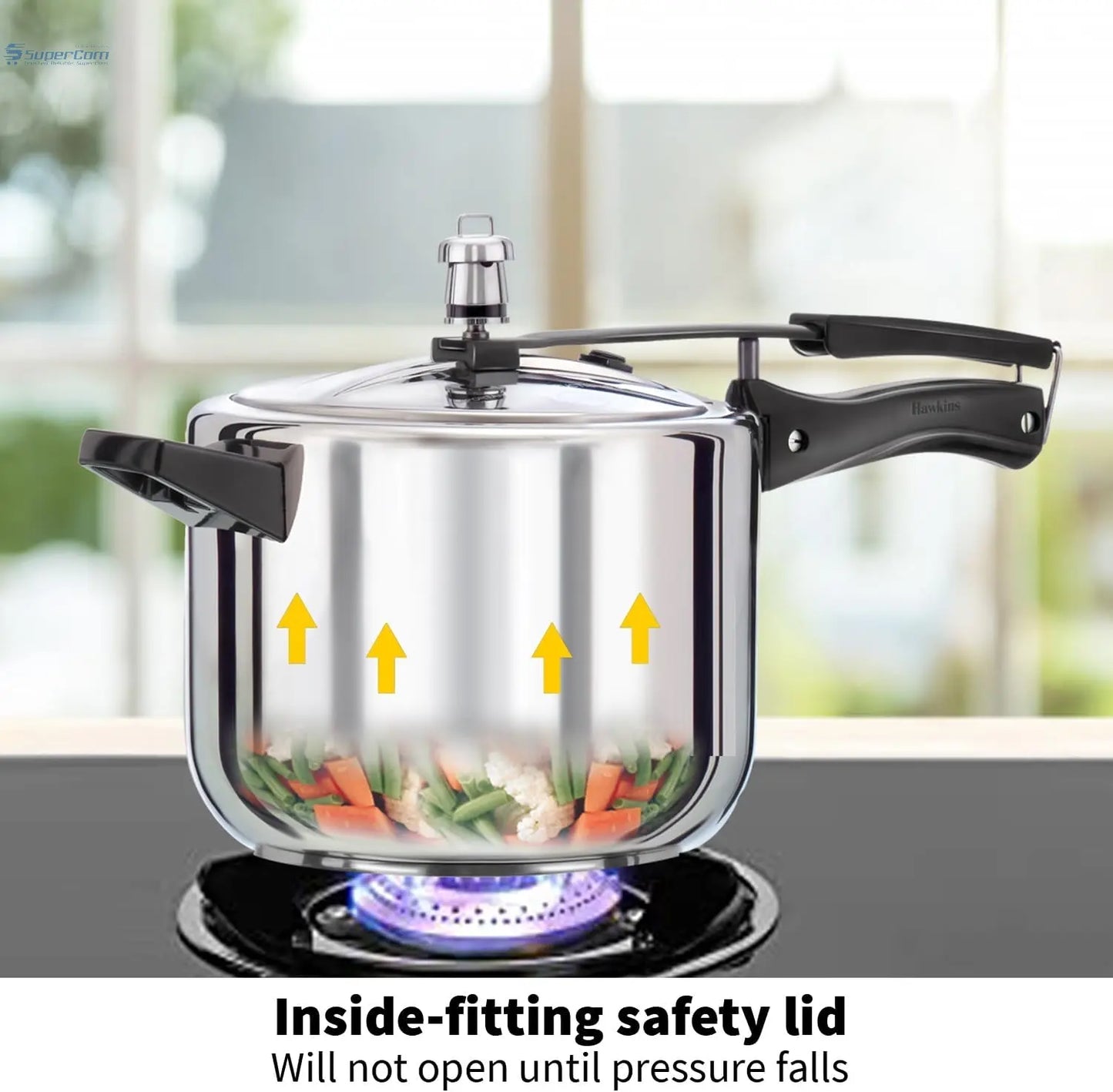 Hawkins 5 Litre Pressure Cooker, Stainless Steel Inner Lid Cooker, Induction Cooker, Silver (HSS50) Hawkins