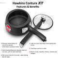 Hawkins Black XT Pressure Cooker, 1.5 Litres, Aluminium Anodised, Black - SuperCom Online Services