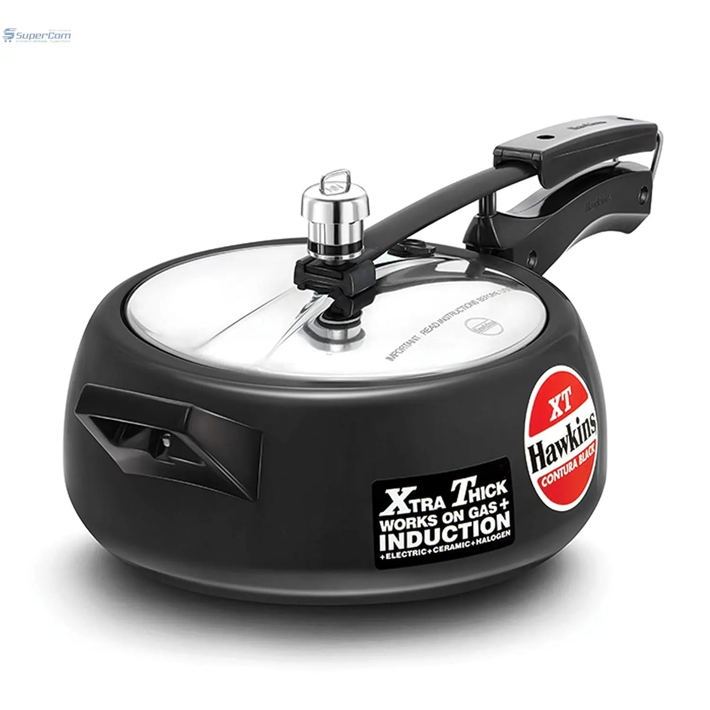 Hawkins CXT35 3.5-L Contura Black XT Hard-Anodised Pressure Cooker (Inner-Lid)