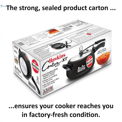 Hawkins CXT35 3.5-L Contura Black XT Hard-Anodised Pressure Cooker (Inner-Lid)