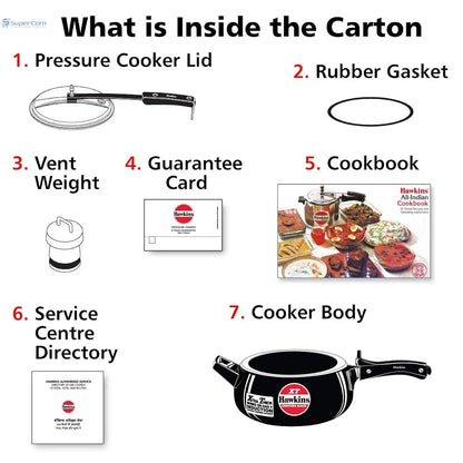 Hawkins CXT35 3.5-L Contura Black XT Hard-Anodised Pressure Cooker (Inner-Lid)