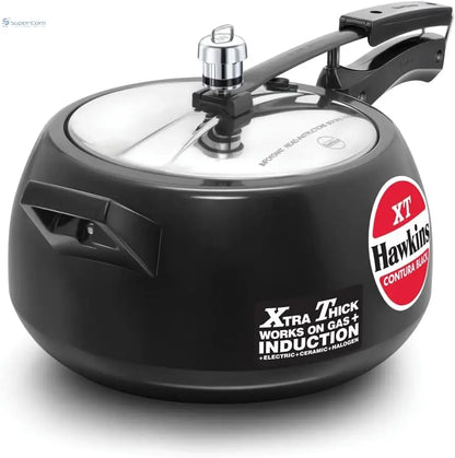 Hawkins CXT50 5-L Contura Black XT Hard-Anodised Pressure Cooker (Inner-Lid)
