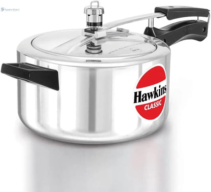 Hawkins Classic CL40 4-Liter Aluminium Pressure Cooker (Silver, Inner-Lid)