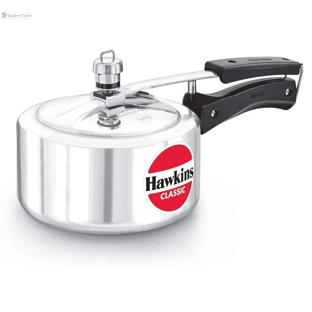Hawkins Classic Mirror Polished Aluminium Pressure Cooker, 2 Litres, Silver (CL20) - SuperCom Online Services