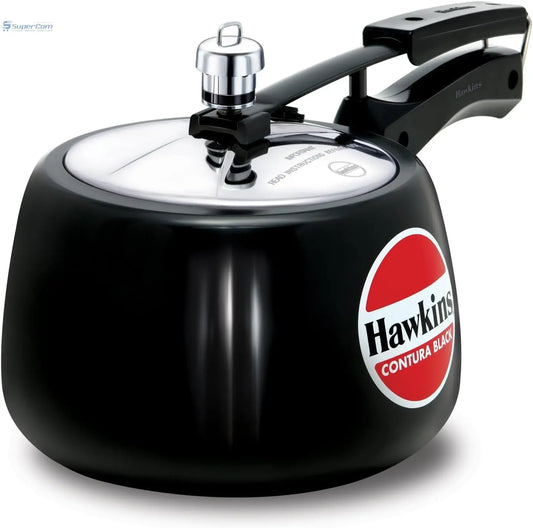 Hawkins Contura Black CB30 3-Litre Hard Anodised Pressure Cooker (Inner-Lid)