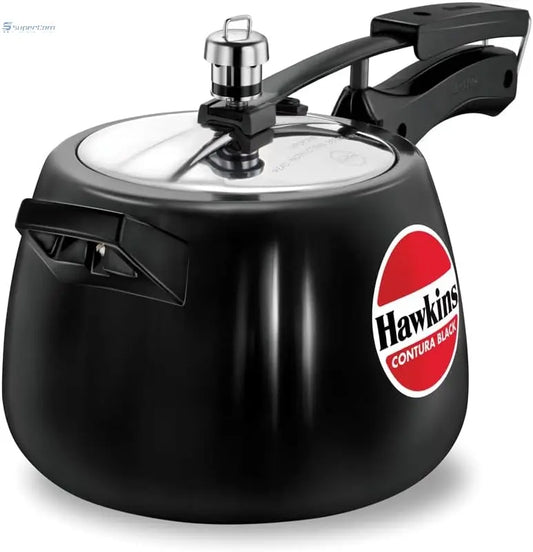 Hawkins Contura Black CB40 4-Litre Hard Anodised Pressure Cooker (Inner-Lid)