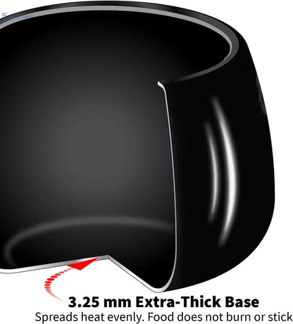 Hawkins Contura Black CB40 4-Litre Hard Anodised Pressure Cooker (Inner-Lid)