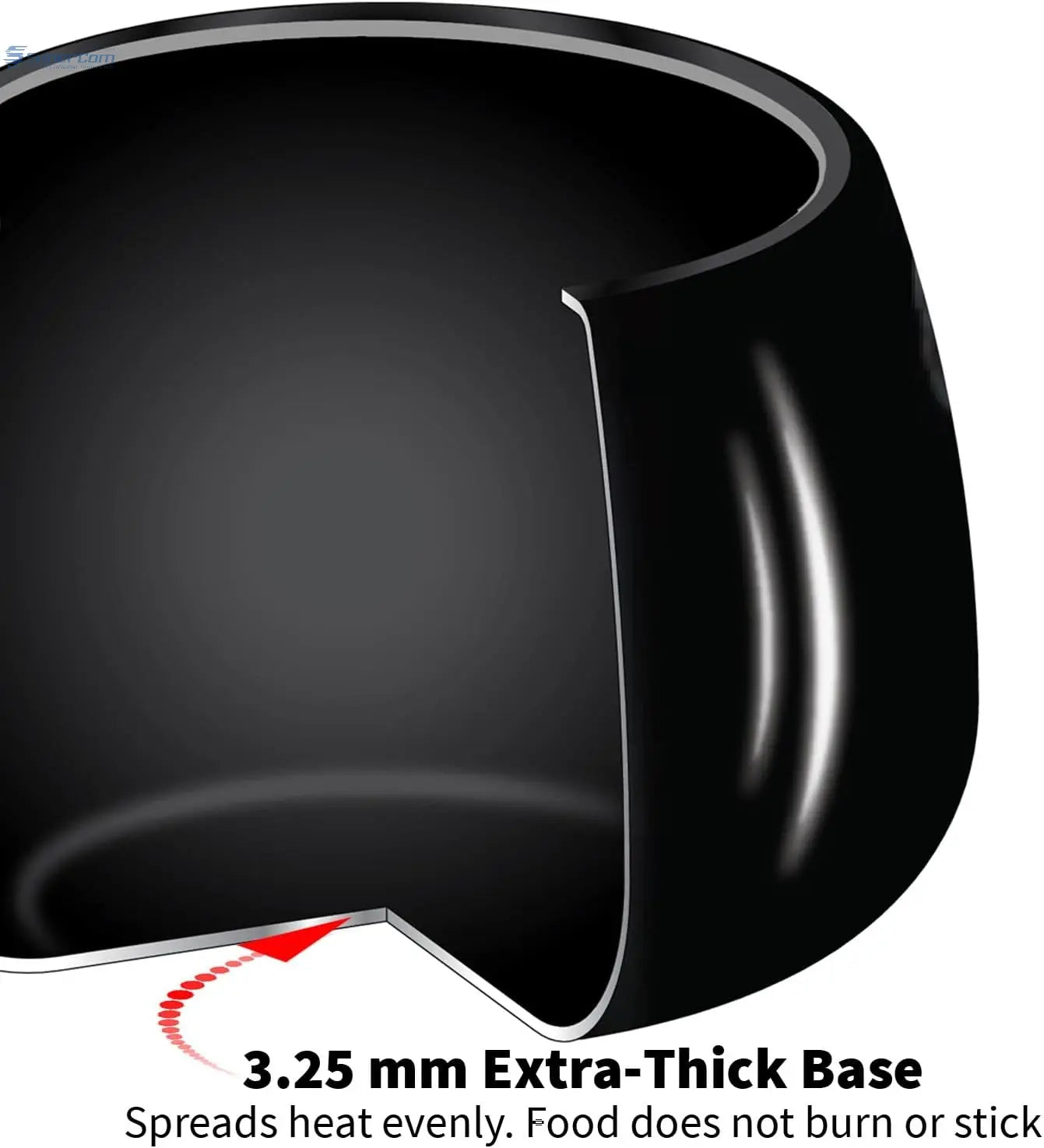Hawkins Contura Black CB50 5-Litre Hard Anodised Pressure Cooker (Inner-Lid)