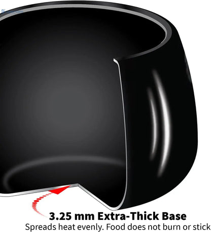 Hawkins Contura Black CB50 5-Litre Hard Anodised Pressure Cooker (Inner-Lid)