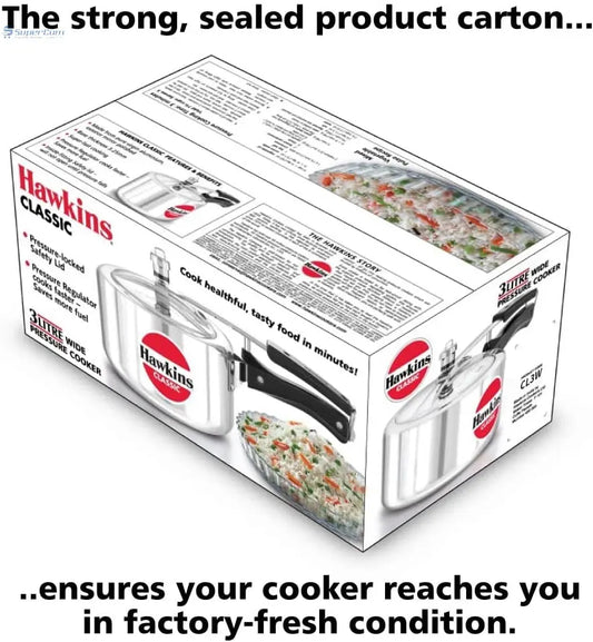 Hawkins Contura CL3W 3 Liter Aluminum Stovetop Pressure Cooker (White)