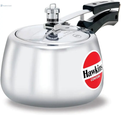 Hawkins Contura HC30 3-Litre Aluminium Pressure Cooker (Silver, Inner-Lid)