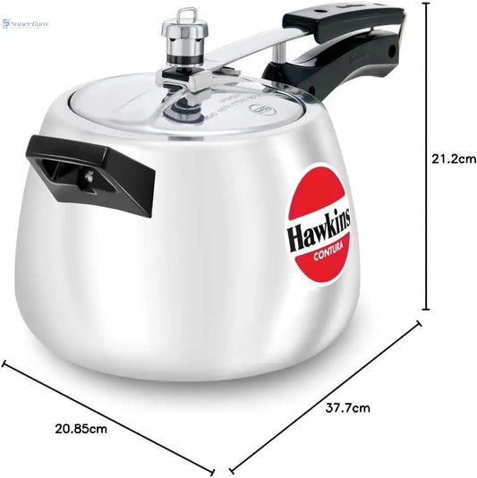 Hawkins Contura HC40 4-Litre Aluminium Pressure Cooker (Silver, Inner-Lid)