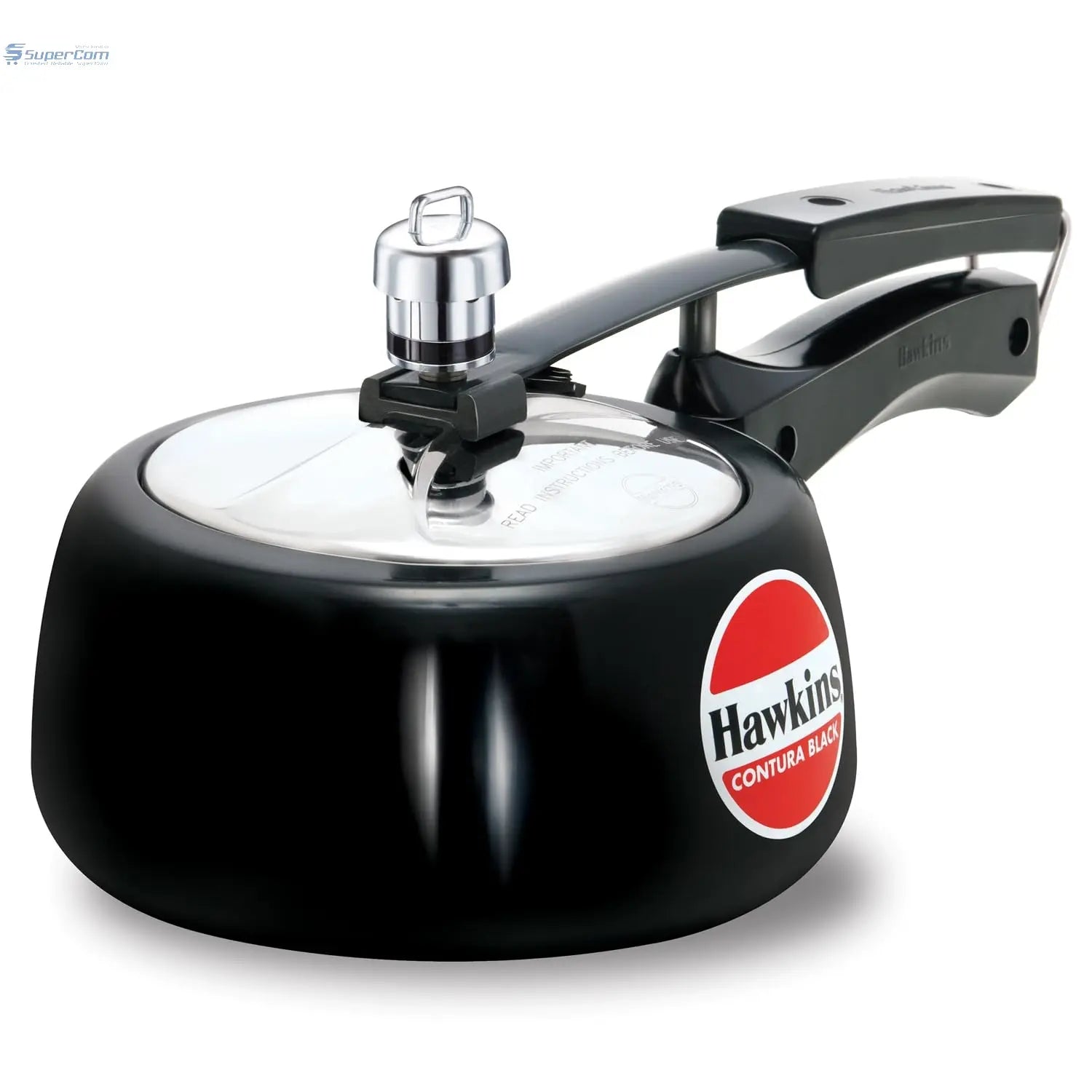 Hawkins Contura (CB15) Hard Anodised Aluminium Pressure Cooker, 1.5 Litres, Black - SuperCom Online Services