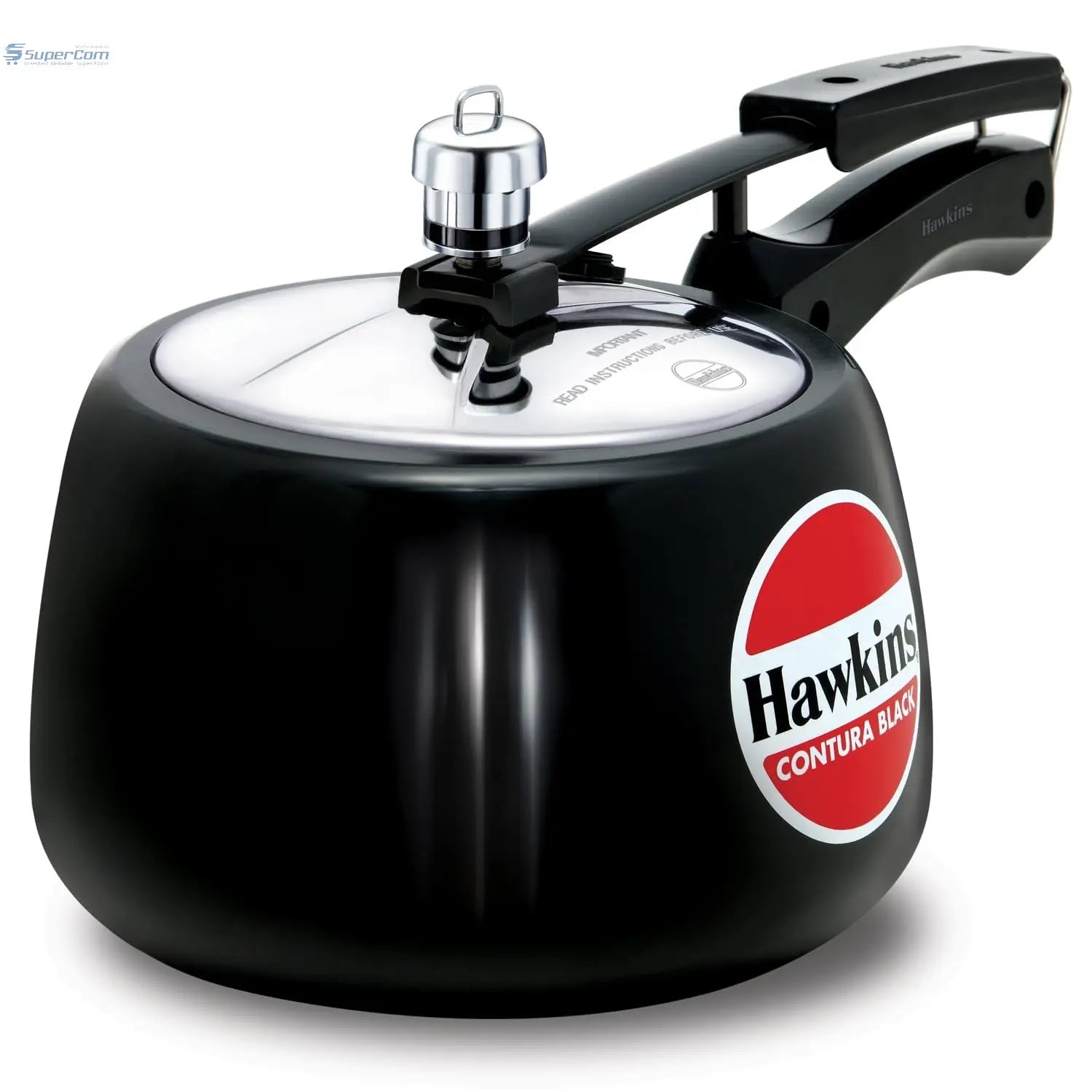 Hawkins Contura (CB30) Brushed Hard Anodised Aluminium Pressure Cooker, 3 Litres, Black - SuperCom Online Services