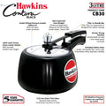 Hawkins Contura (CB30) Brushed Hard Anodised Aluminium Pressure Cooker, 3 Litres, Black - SuperCom Online Services