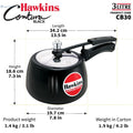 Hawkins Contura (CB30) Brushed Hard Anodised Aluminium Pressure Cooker, 3 Litres, Black - SuperCom Online Services