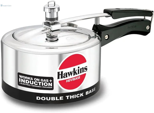 Hawkins IH20 Hevibase 2-L Induction-Compatible Aluminium Pressure Cooker (Inner-Lid, Silver)