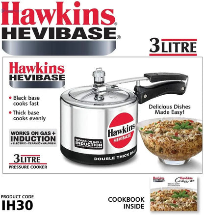 Hawkins IH30 3-Litre Hevibase Induction Pressure Cooker (Inner-Lid)