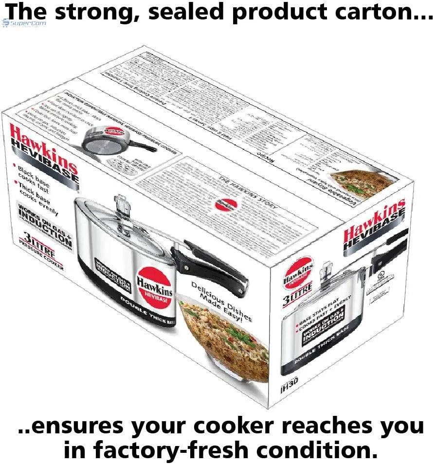 Hawkins IH30 3-Litre Hevibase Induction Pressure Cooker (Inner-Lid)