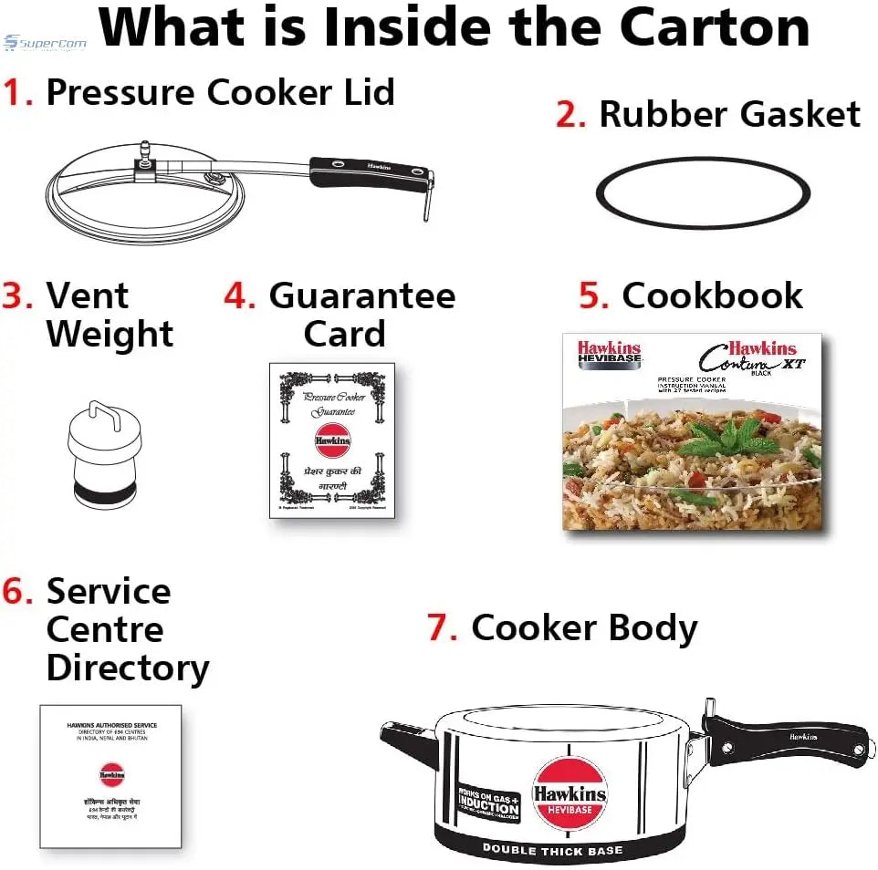 Hawkins IH35 3.5-Litre Hevibase Induction Pressure Cooker (Inner-Lid)