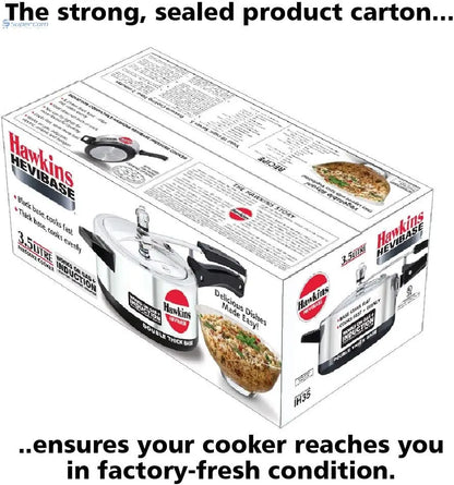 Hawkins IH35 3.5-Litre Hevibase Induction Pressure Cooker (Inner-Lid)