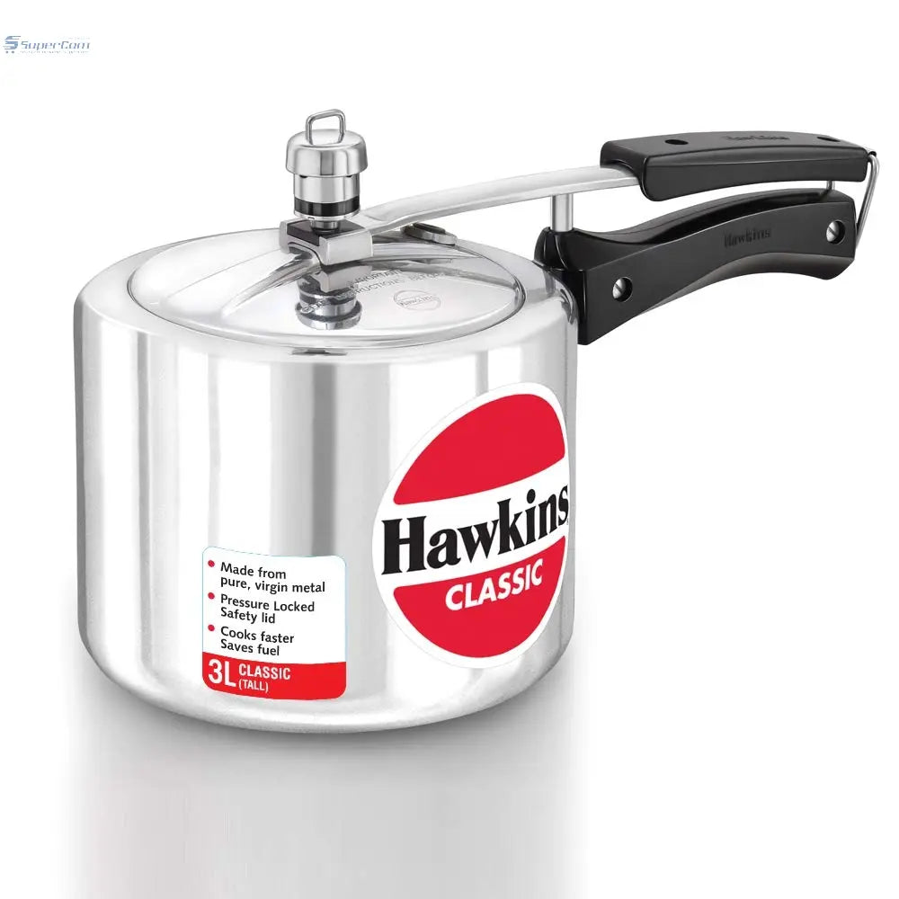 Hawkins (CL3T) Classic Mirror Aluminium Pressure Cooker, 3 Liter (Tall), Silver - SuperCom Online Services