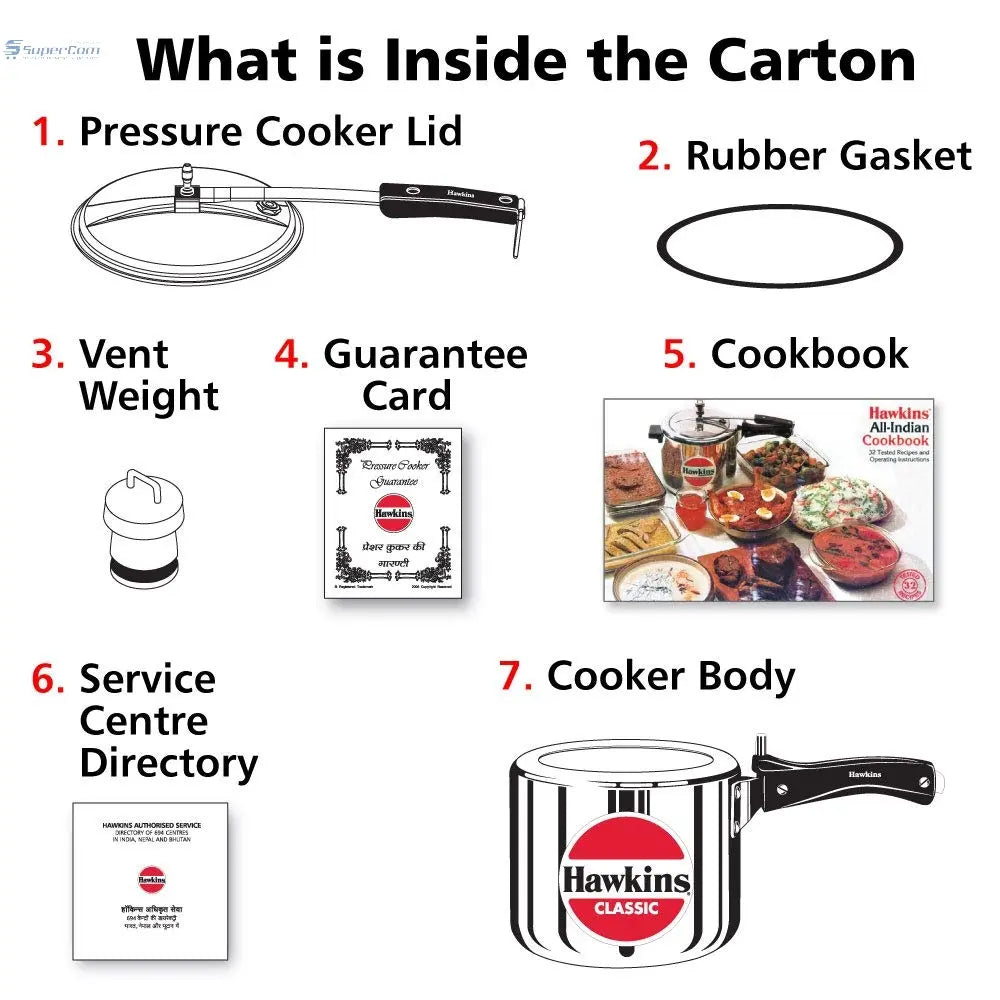 Hawkins (CL3T) Classic Mirror Aluminium Pressure Cooker, 3 Liter (Tall), Silver - SuperCom Online Services