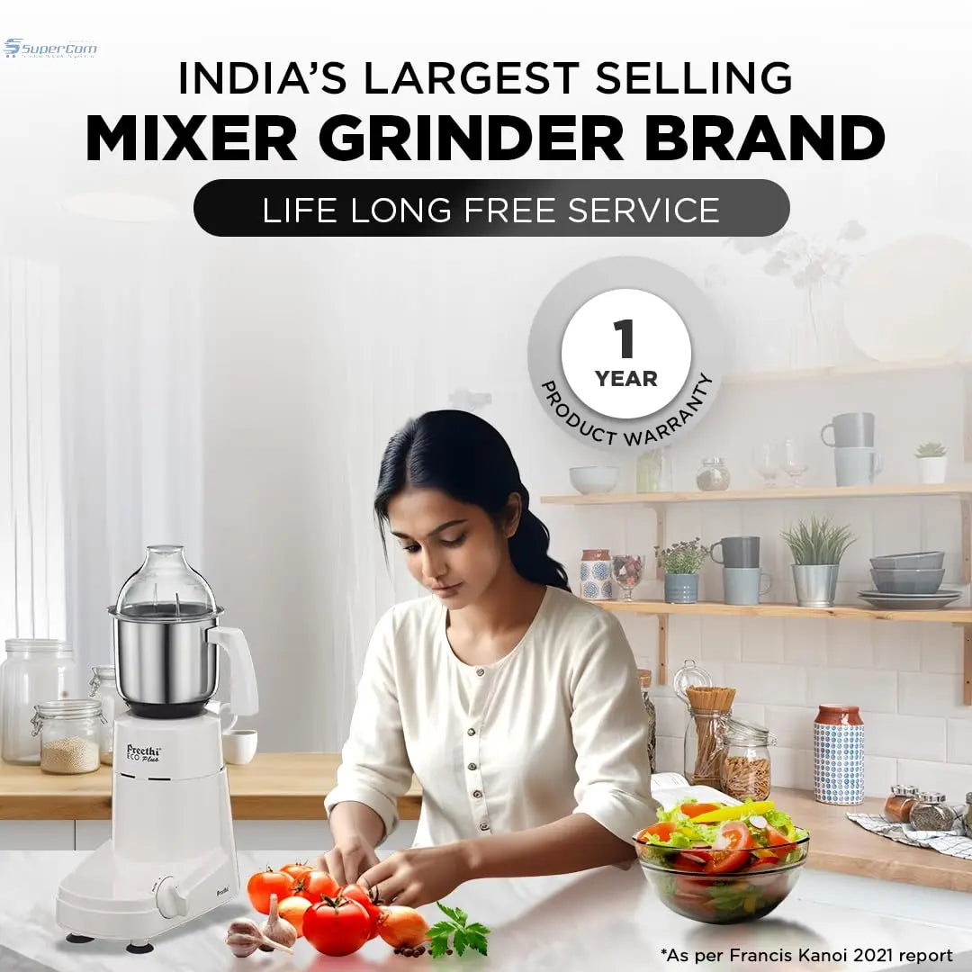 Preethi Eco Plus Mixer Grinder 110V – USA & Canada Compatible Preethi